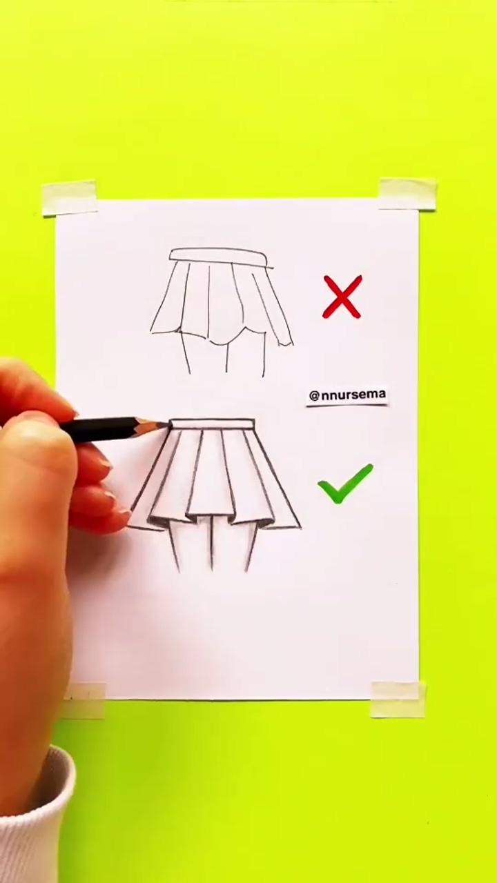 How to draw a skirt by nnursema; how to draw a girl 