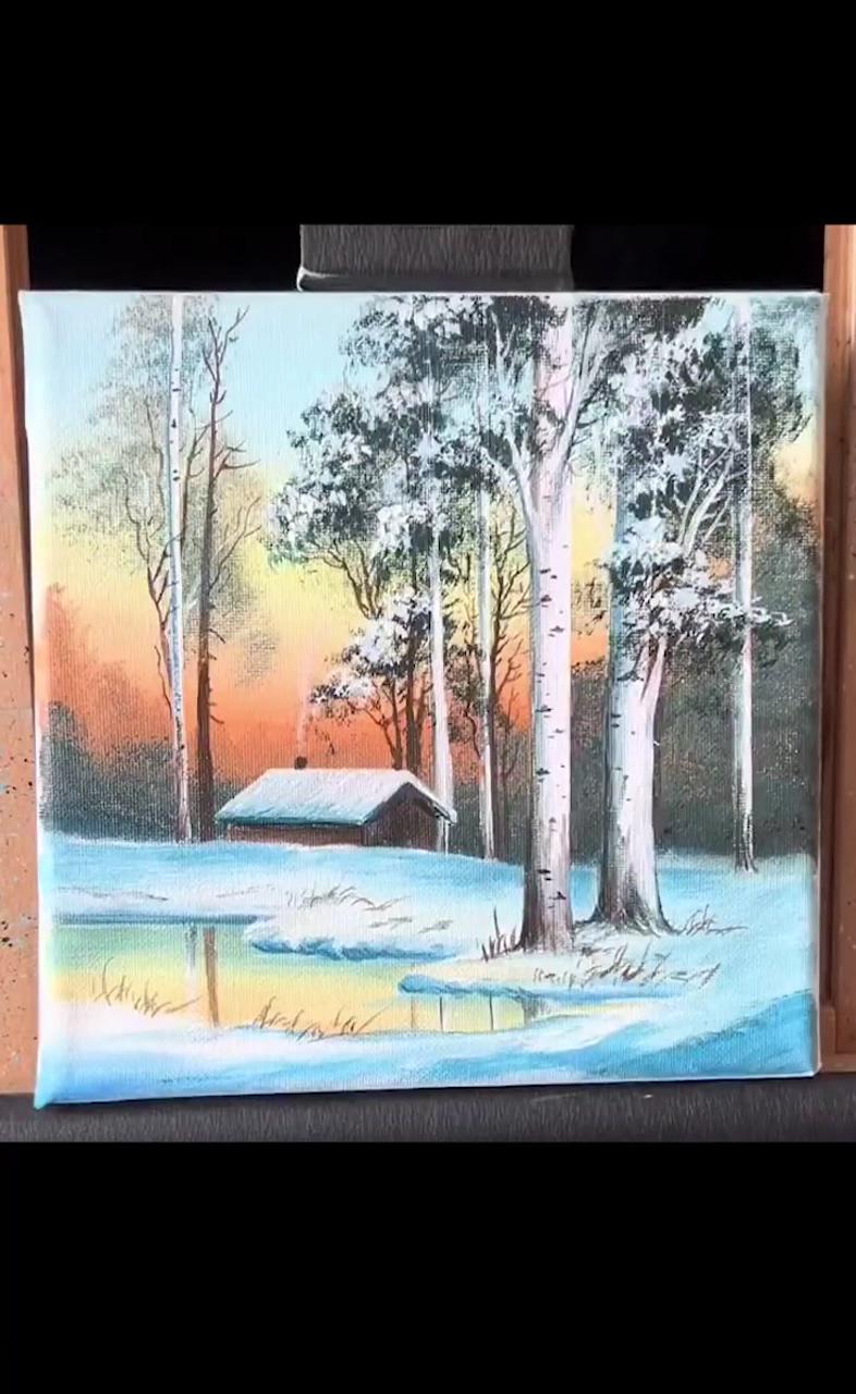 How to draw beautiful scenery with artbeek acrylic | landscape painting tutorial