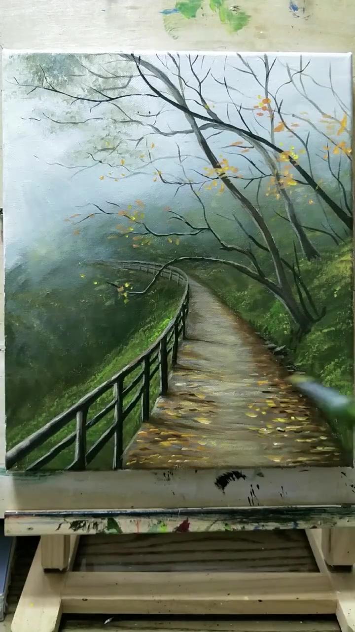 How to draw forest path with artbeek acrylic; love this journey by rebecaflottarts