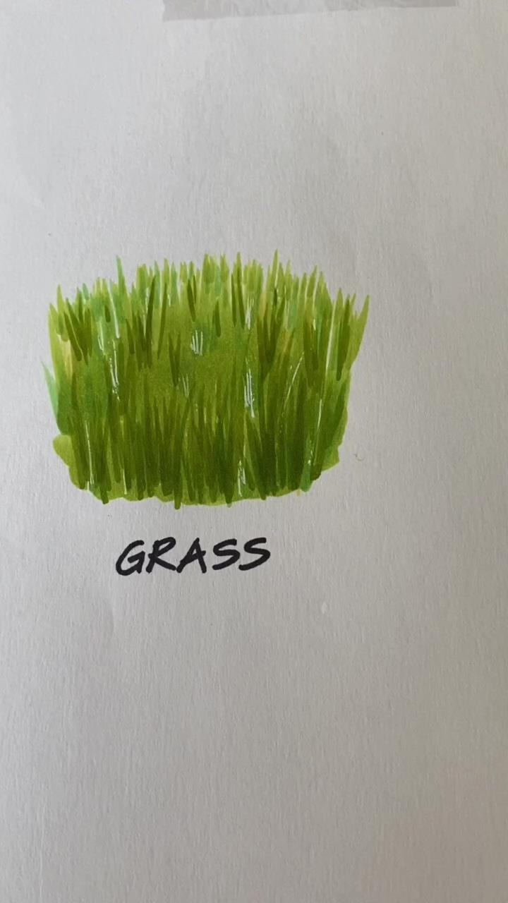 How to draw grass with marker, quick render | create a beautiful artwork with me