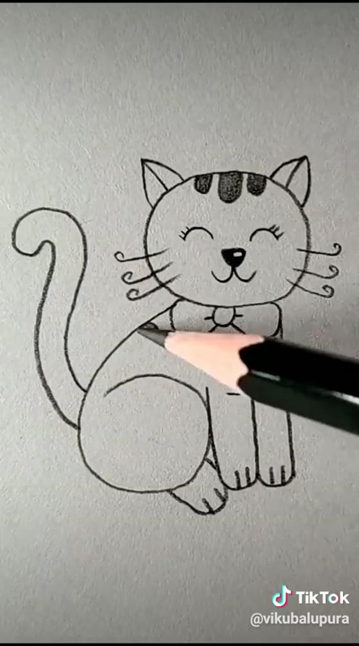 How to draw kitty; easy animal drawings