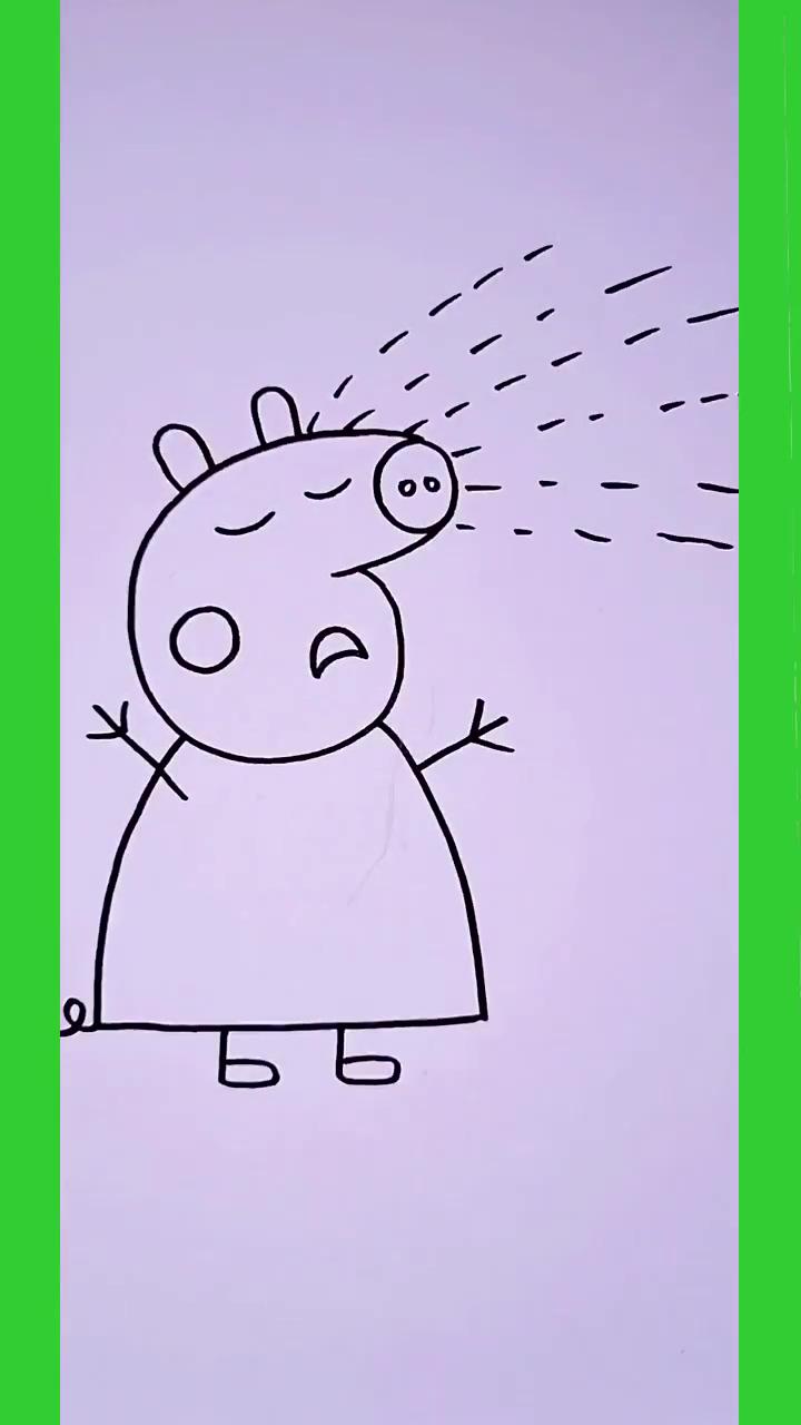 How to draw peppa pig, step by step, drawing guide | peppa pig painting