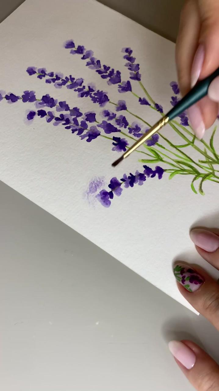 How to draw watercolor lavender | learn watercolor painting