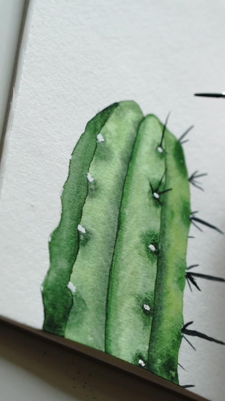 How to paint cactus, summersunhomeart | watercolor paintings for beginners