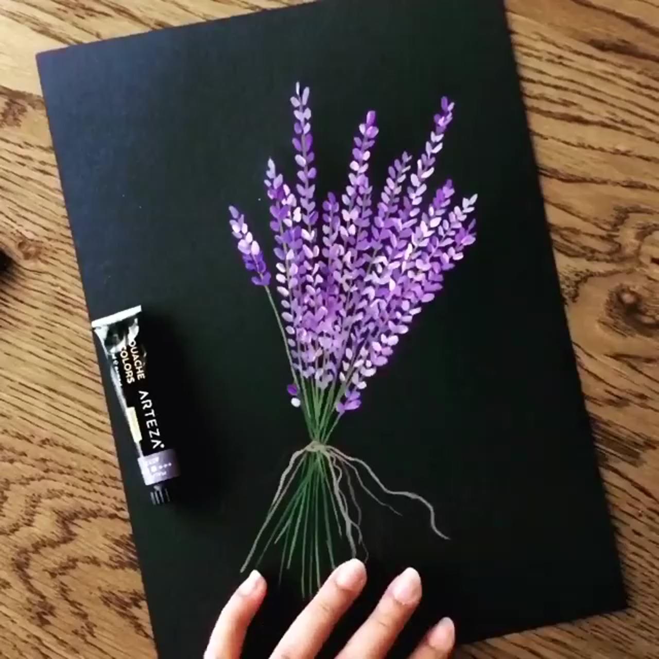 Lavender acrylic tutorial | painting the white magnolia