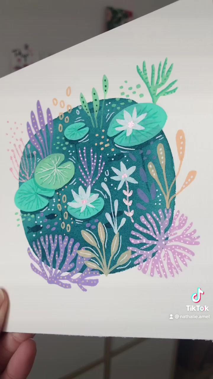 Magical pond | painting art projects
