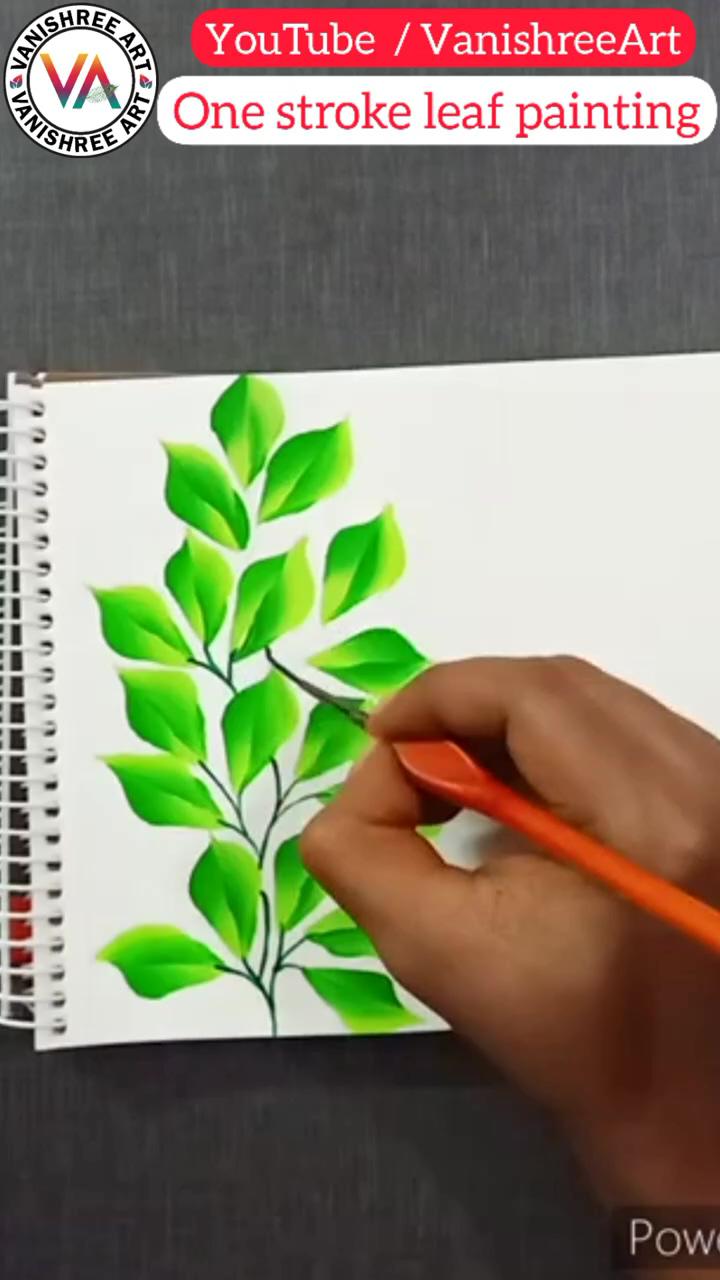 One leaf painting tutorial by vanishree art | painting art lesson