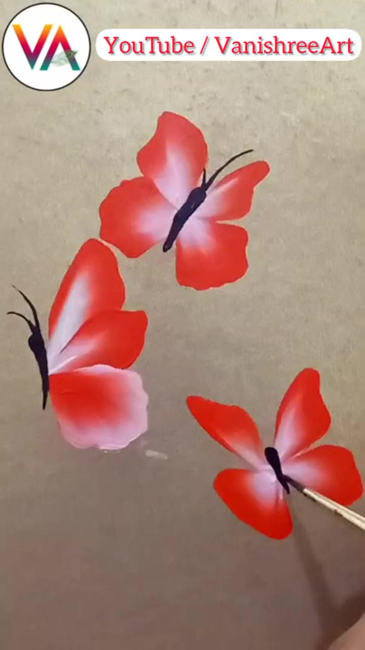 One stroke butterfly painting by vanishree art | how to paint lavender bookmarks vol. 2