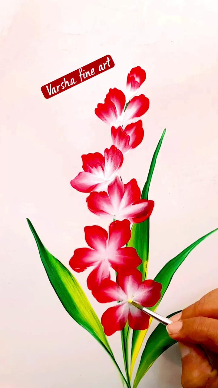 Painted beautiful flower by varsha fine art | floral artwork