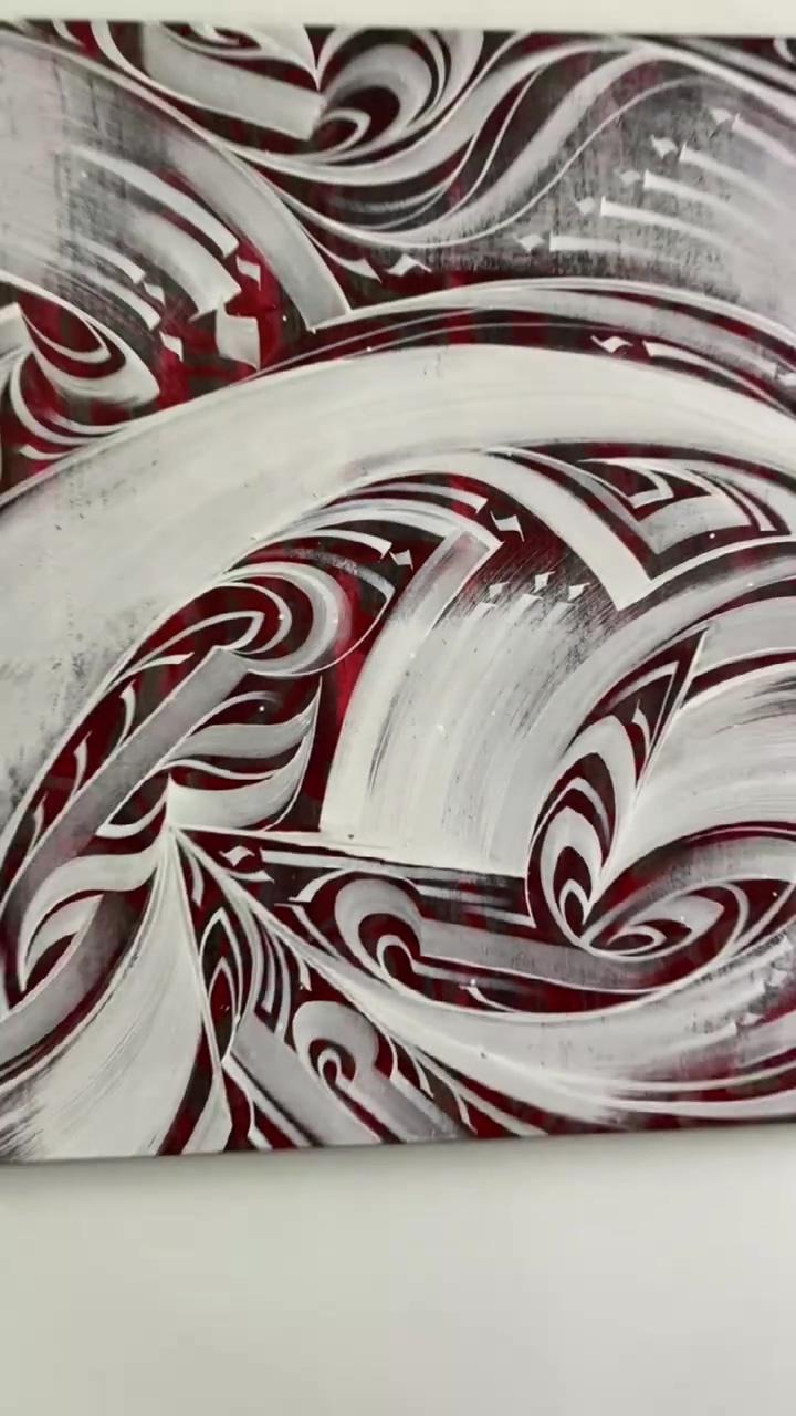 Painting a canvas in the style of abstract calligraphy | artndecor