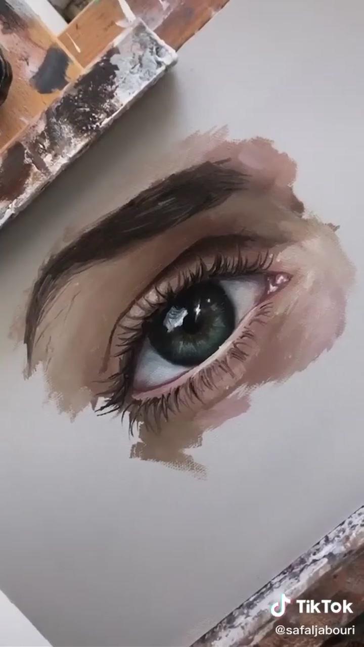 Painting art lesson; eye painting