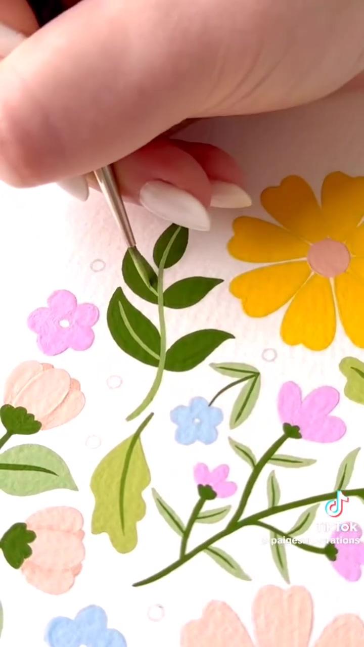 Pebbles and gems | watercolor flower art