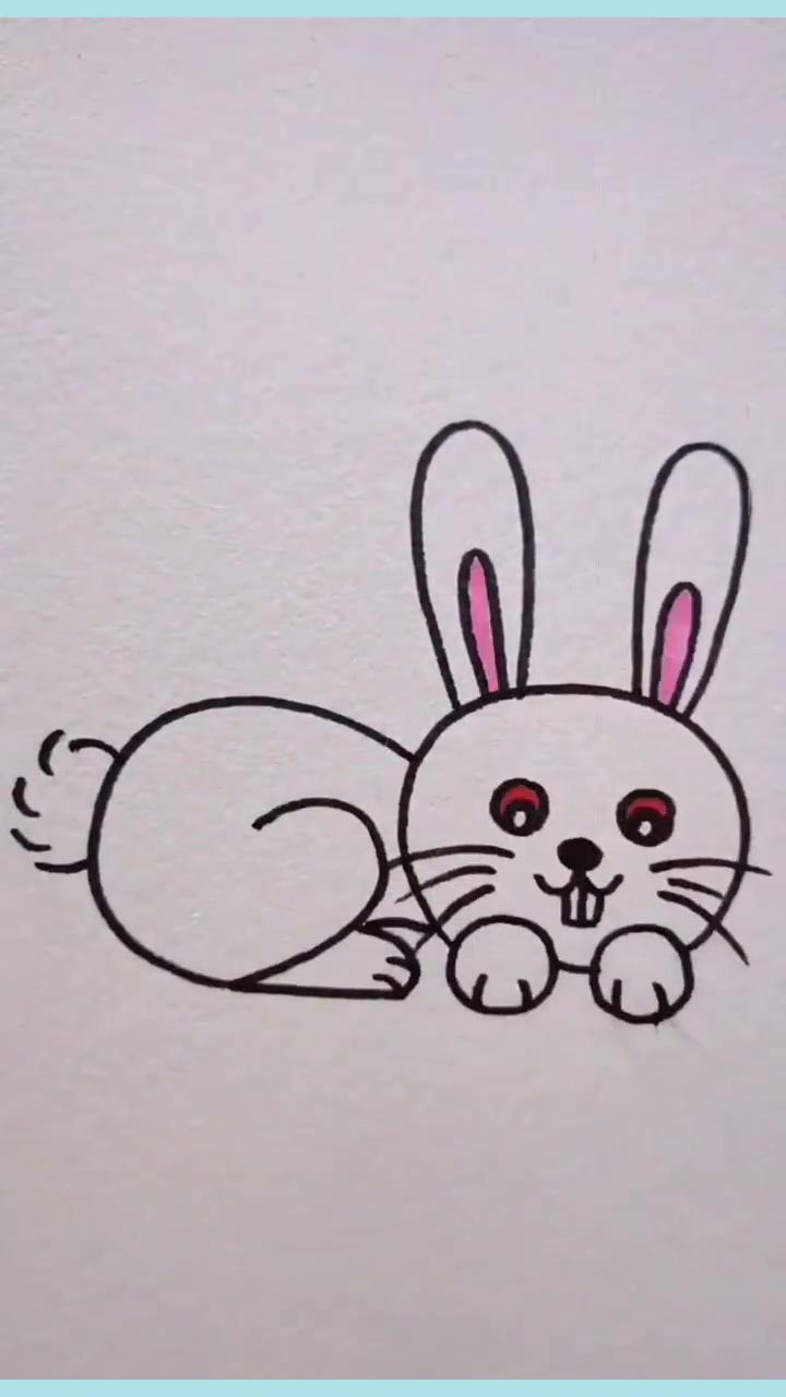 Step by step drawing tutorial for rabbit | easy animal drawings