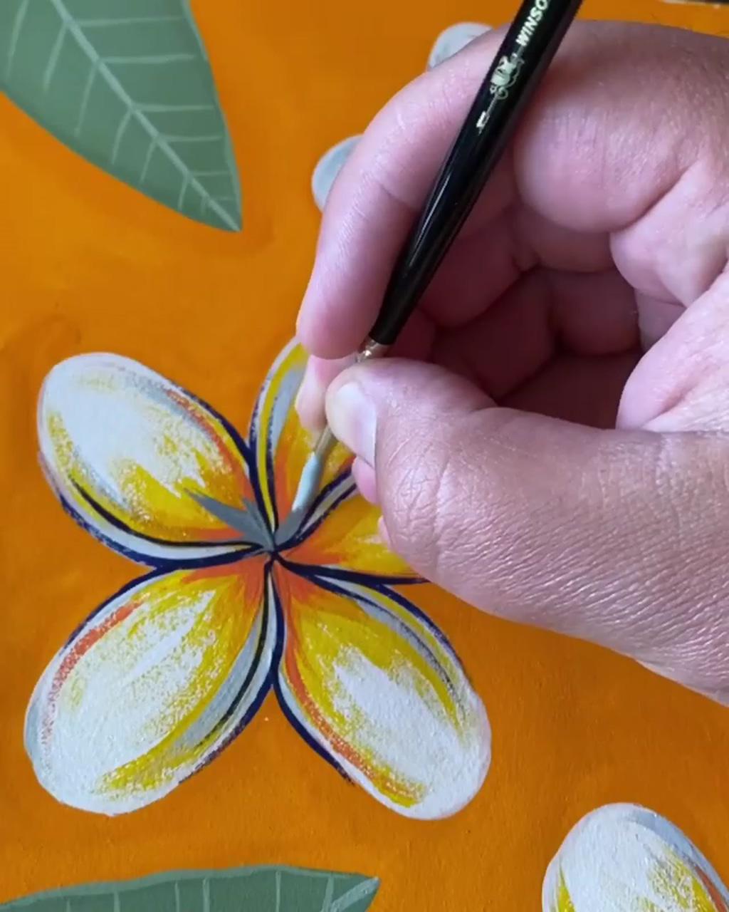 Summer floral art; painting flowers tutorial