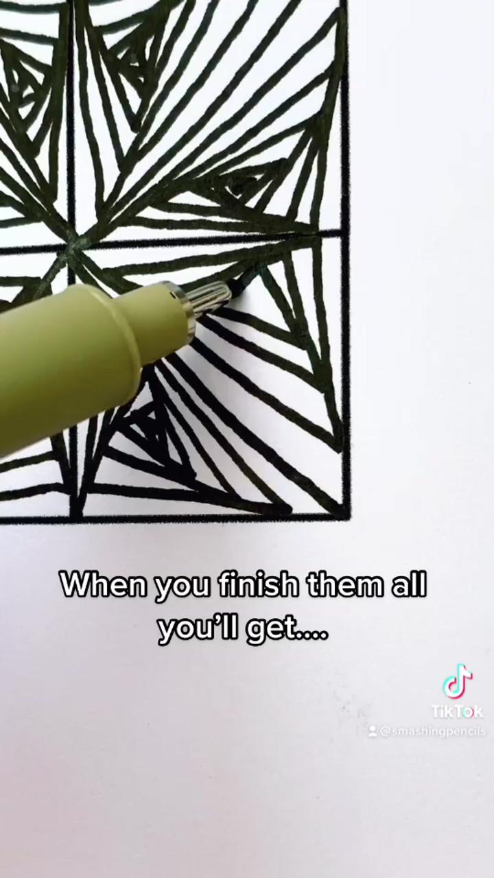 Triangle spiral doodle tutorial | zen doodle art