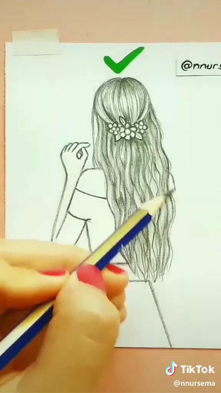 Which one do you prefer straight hair, wavy or curly; how to draw a girl 