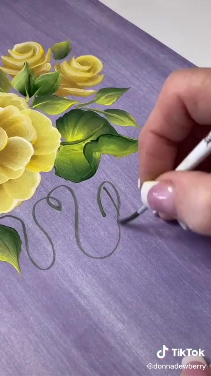 Yellow cabbage rose | painting art lesson