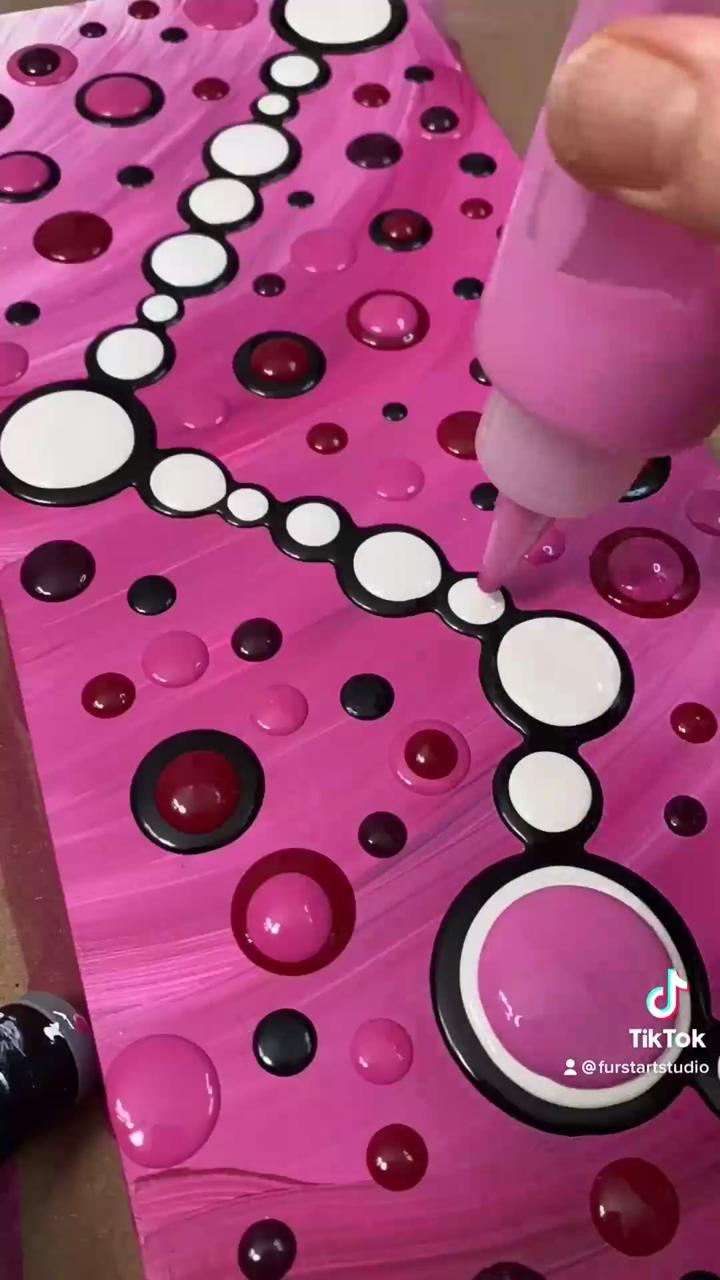 50 shades of pink blob art dot art acrylic painting | inspiration