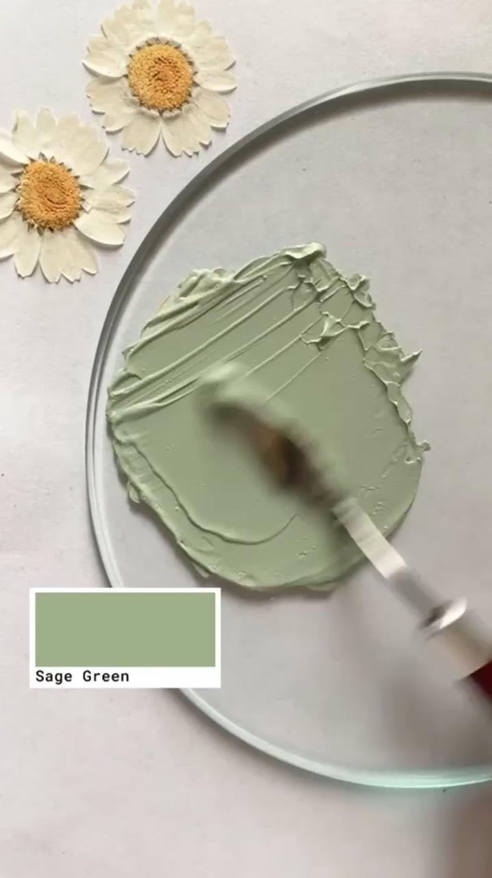 Acrylic paint, mixing colors, light green, sage green, aesthetic colors, drawlish | art painting tools