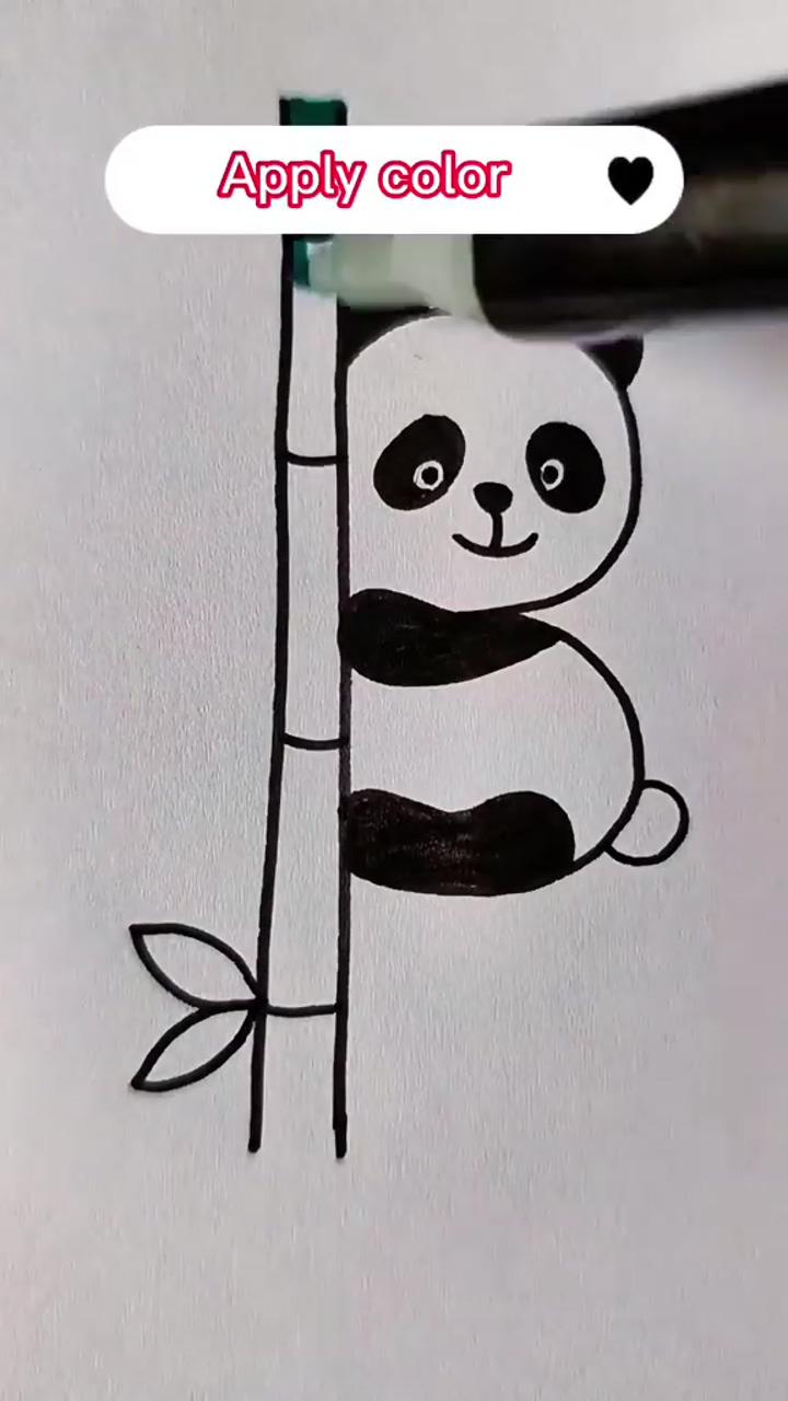 Amazing draw giant pandas with me. #painting #art | panda drawing