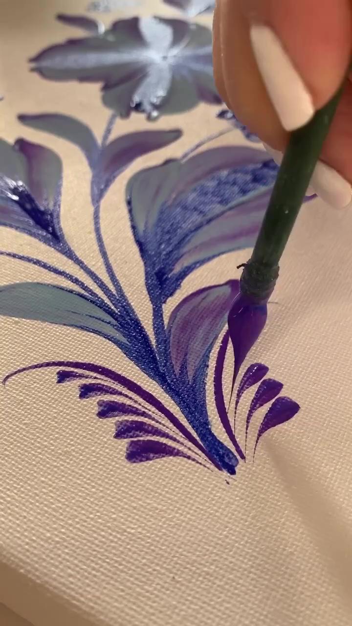 Amazing floral painting | acrylic painting flowers lily flower painting