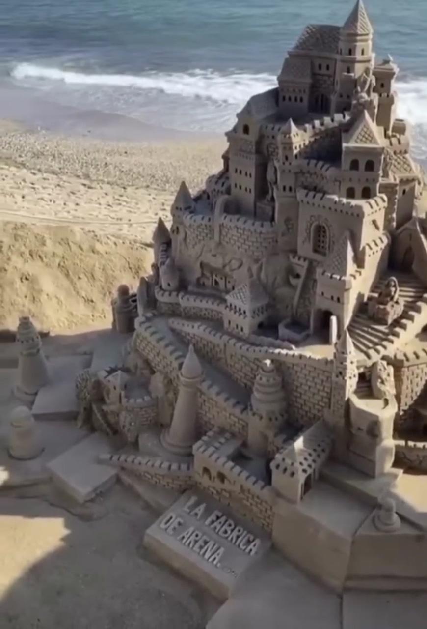 Amazing sand sculpture; beach sand castles