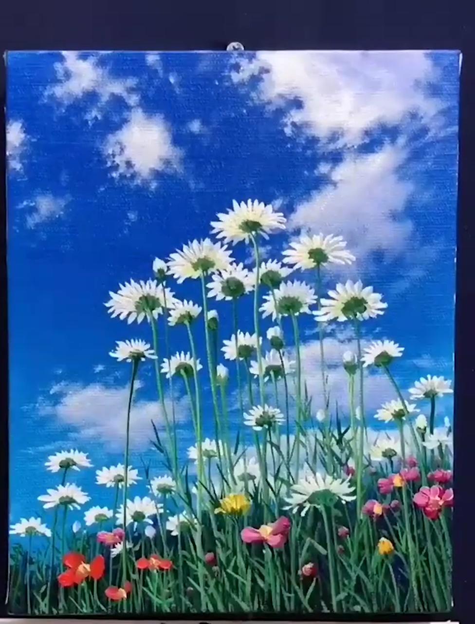 Awesome acrylic painting of flowers; simple canvas paintings