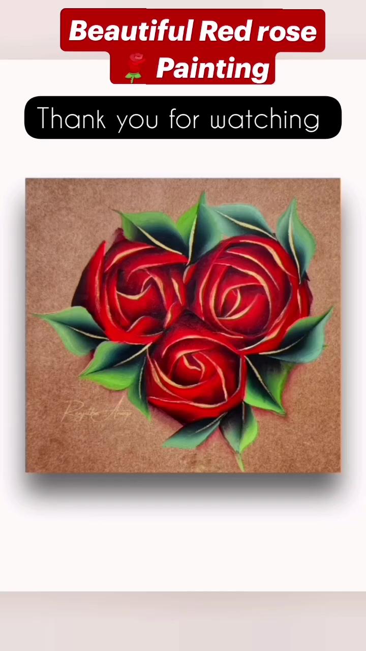Beautiful red rose painting acrylic painting flowers | tutorial one stroke
