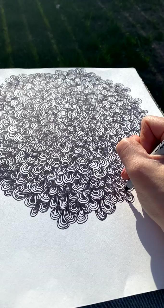 Black and white line drawing | doodle art flowers