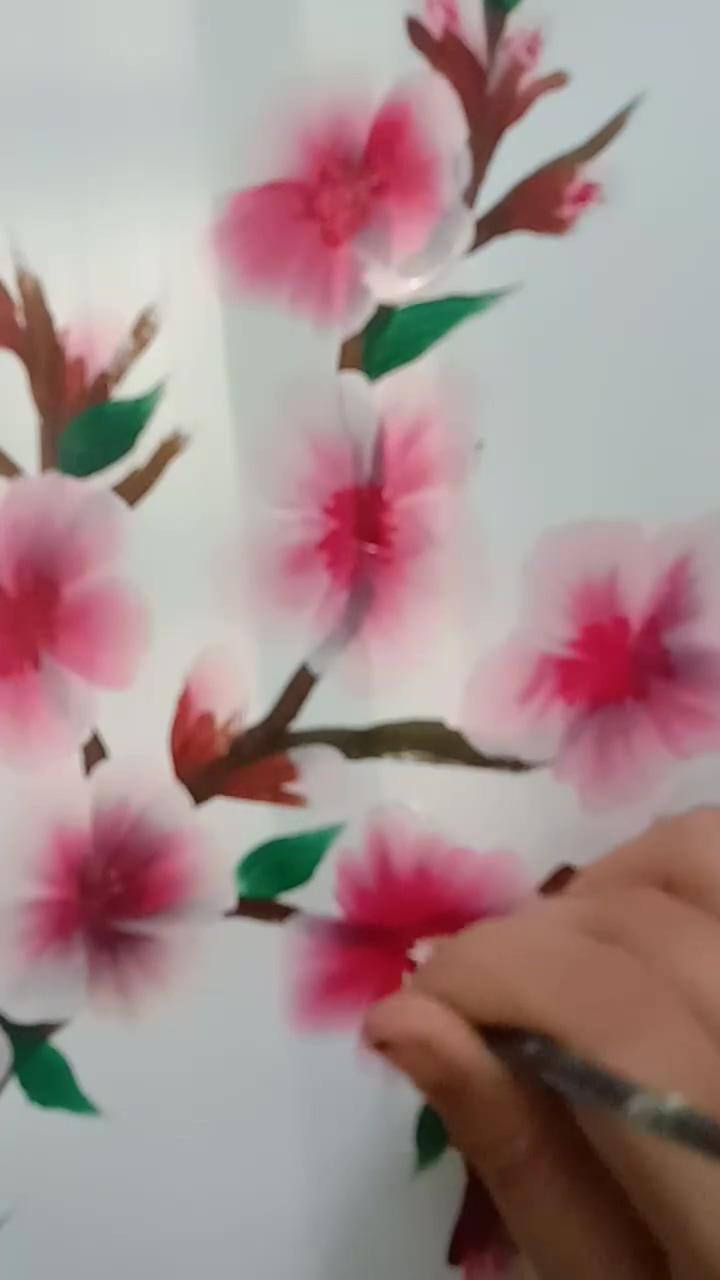 Cherry blossom flowers; creative drawing