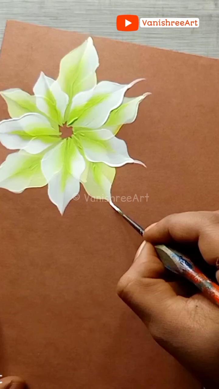 Christmas painting, poinsettia flower painting, acrylic painting for beginners, vanishreeart | painted petals