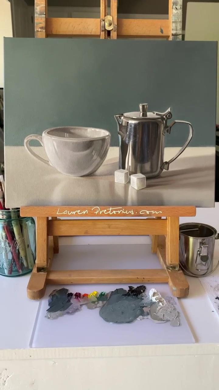 Coffee, cream and sugar, oil painting demo; let's paint beautiful flower step by step