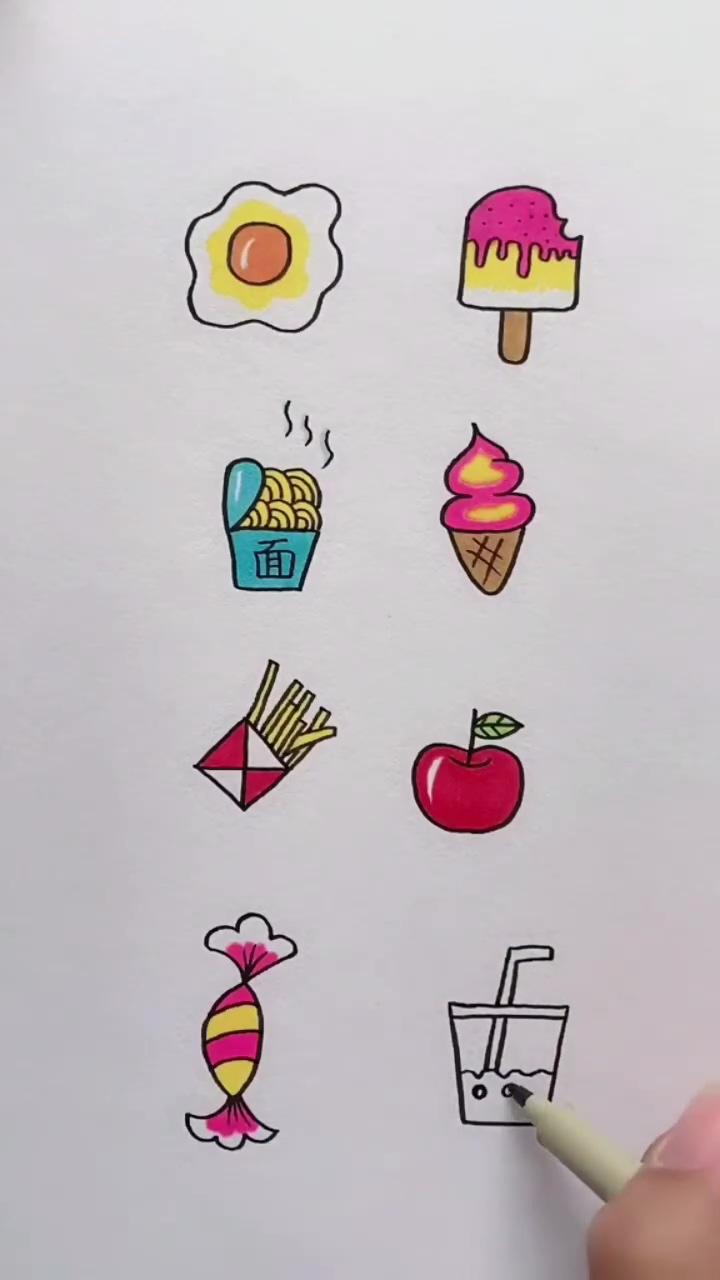 Cute doodles ideas using numbers, drawing tutorial ideas; how to draw fruits simple and realistic for kids