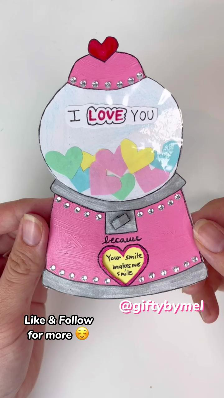 Diy bubble gum machine gift with messages - easy thoughtful gift for your boyfriend/girlfriend | gift ideas