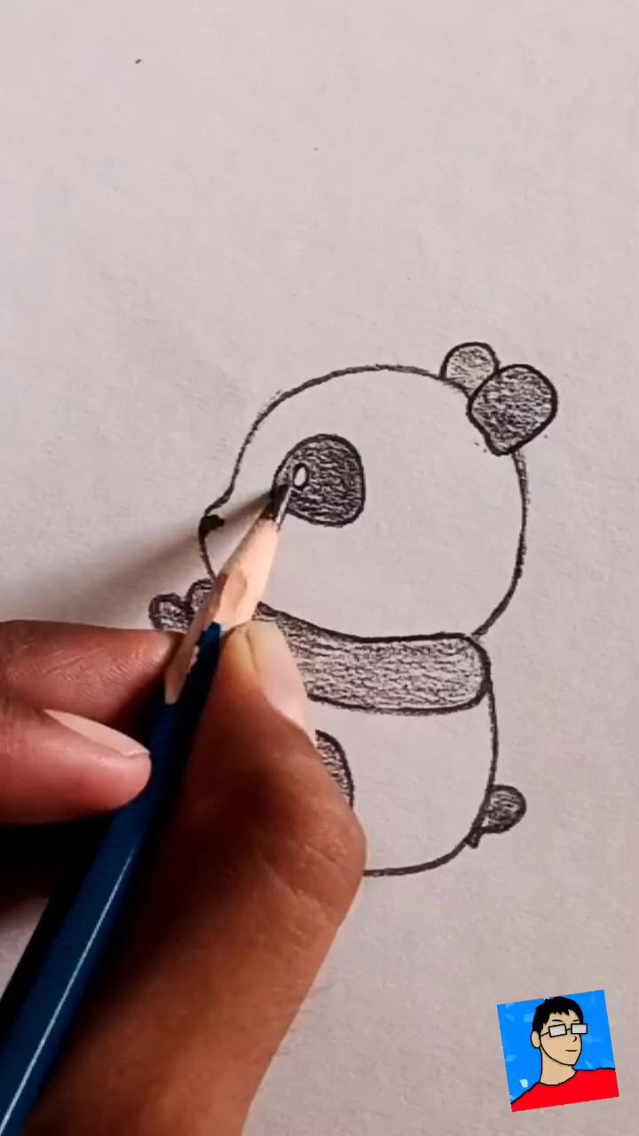 Drawing a cute panda , abhishek artz | daily drawing
