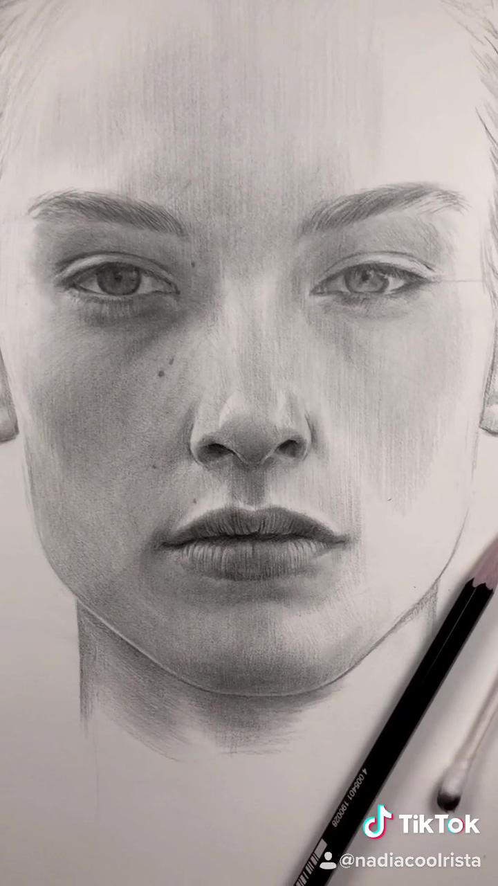 Drawing the face by nadia coolrista - youtube | hyper realistic