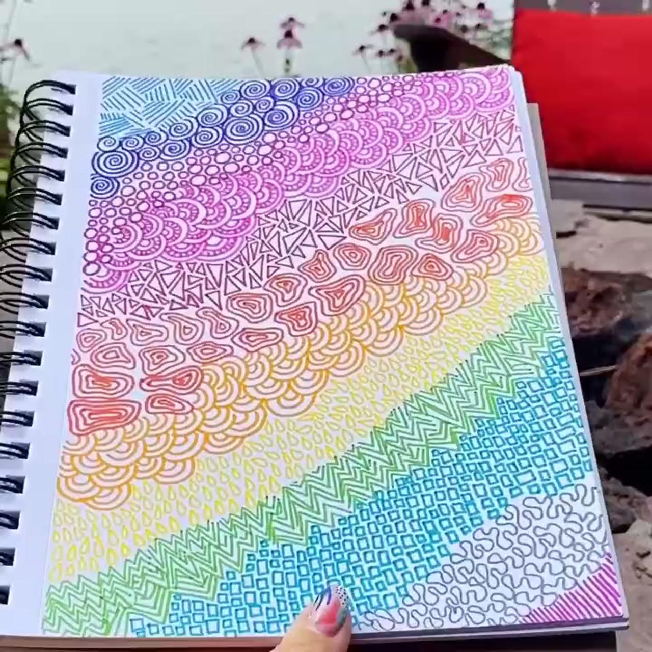 Easy doodle idea for beginners o color made happy; hexagon zen doodle idea mariopatterns
