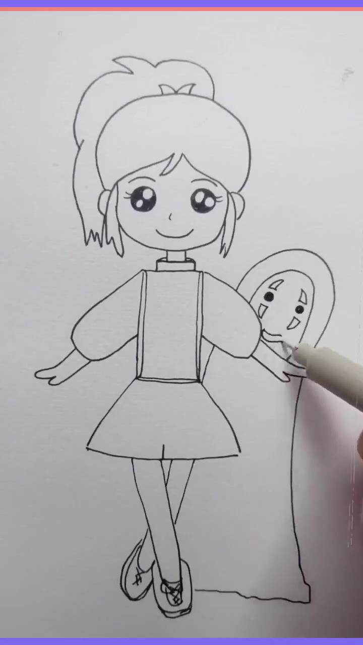 Easy girls drawing, how to draw girls easy step-by-step; easy things to draw in 5 simple steps