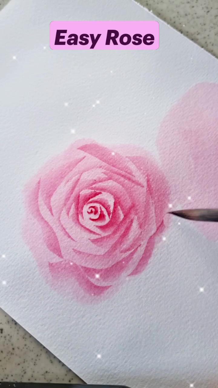 Easy rose painting | easy rose in acrylics