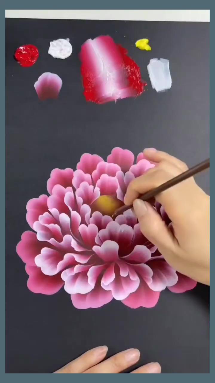 Flower painting | peony flower painting acrylic painting flowers