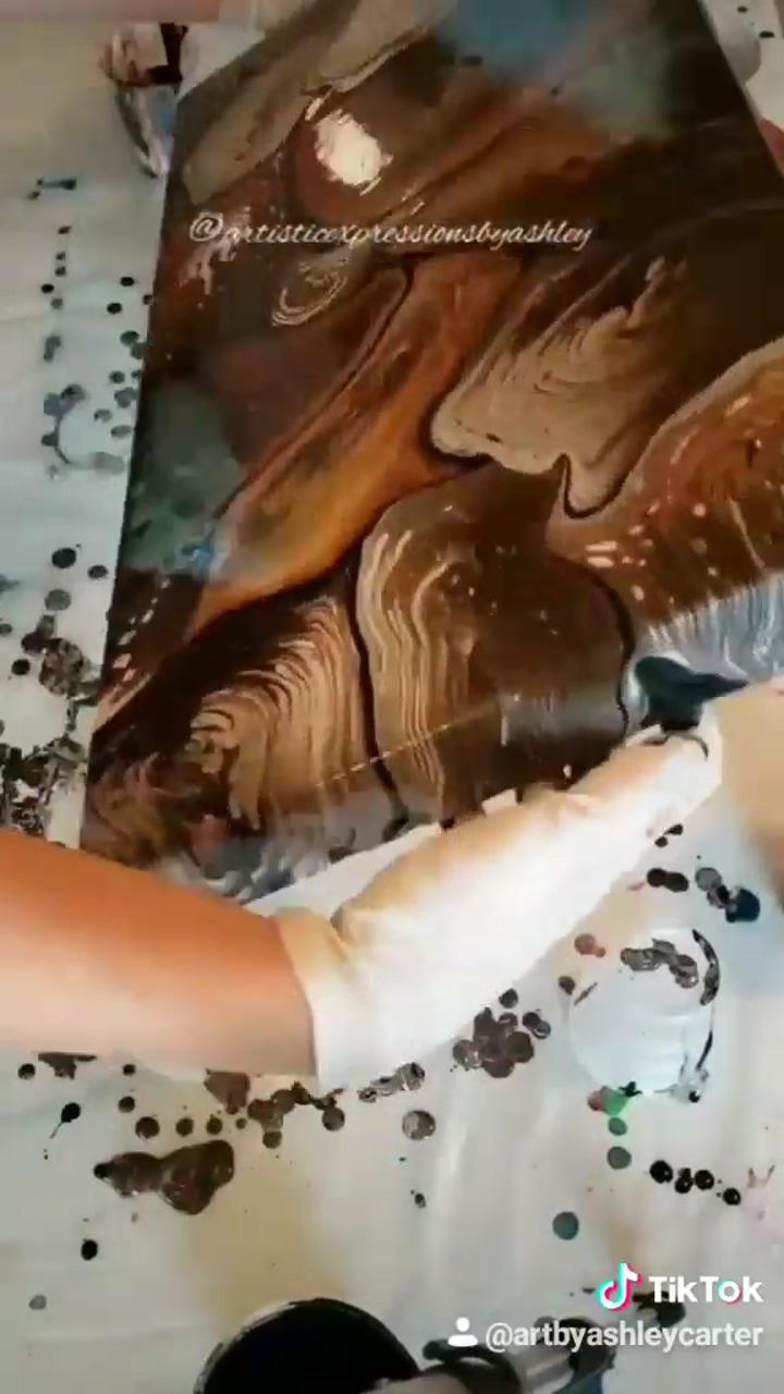 Fluid art acrylic ring pour | creative painting art workers