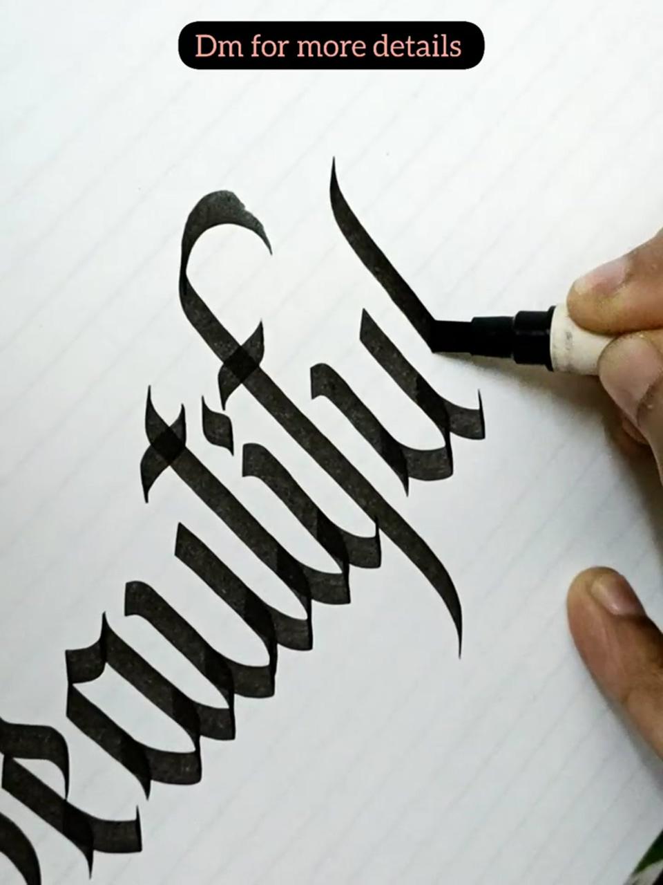 Fracture calligraphy workshop, by art ki barsaat | tattoo lettering alphabet