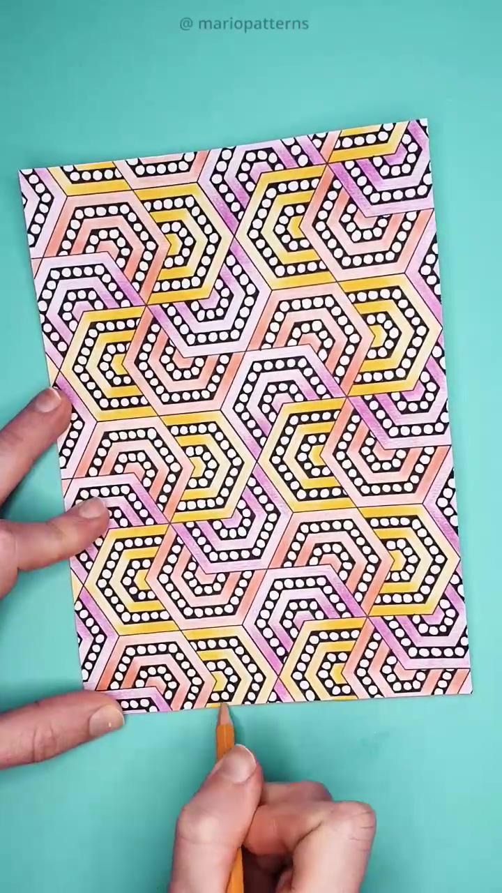Geometric pattern adult coloring page | easy geometric checkered zen doodle pattern for bullet journal