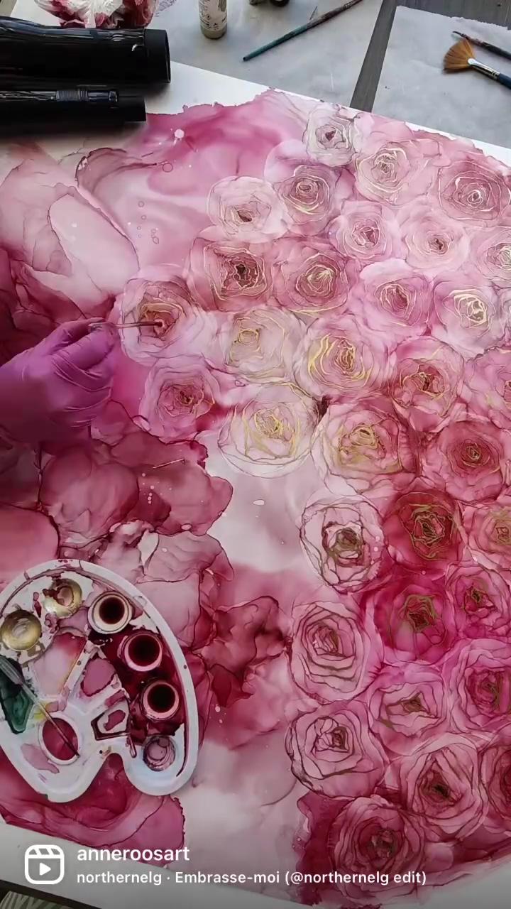 Get my roses course + introduction into alcohol ink art course for free; dip pen and ink practice