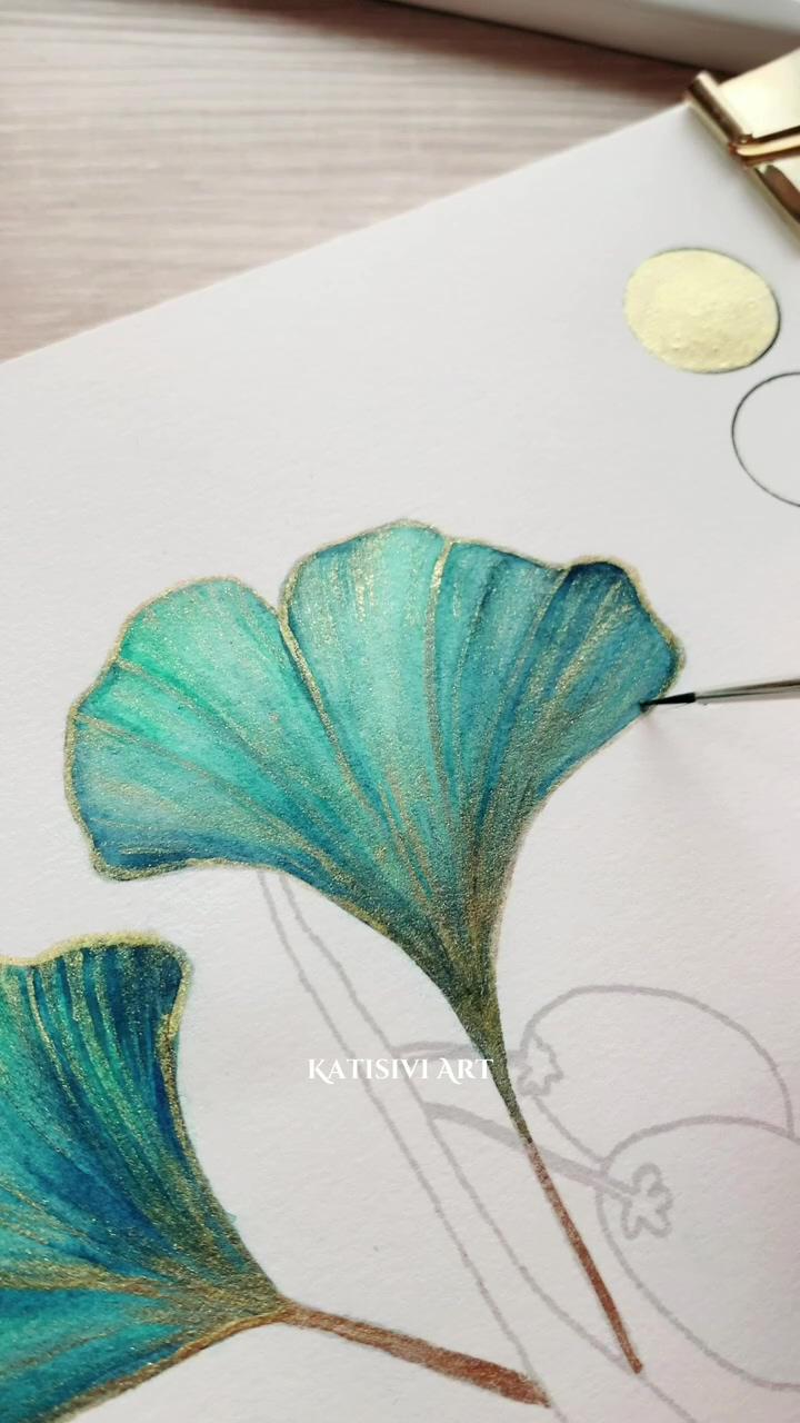 Ginkgo leaf painted with watercolors | cosmo's #1 all time foundation pick