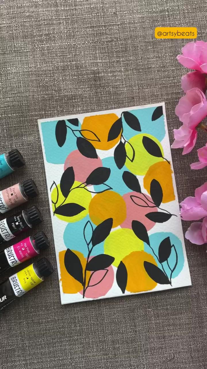 Gouache color therapy easy painting idea | blending complementary colors by josie lewis
