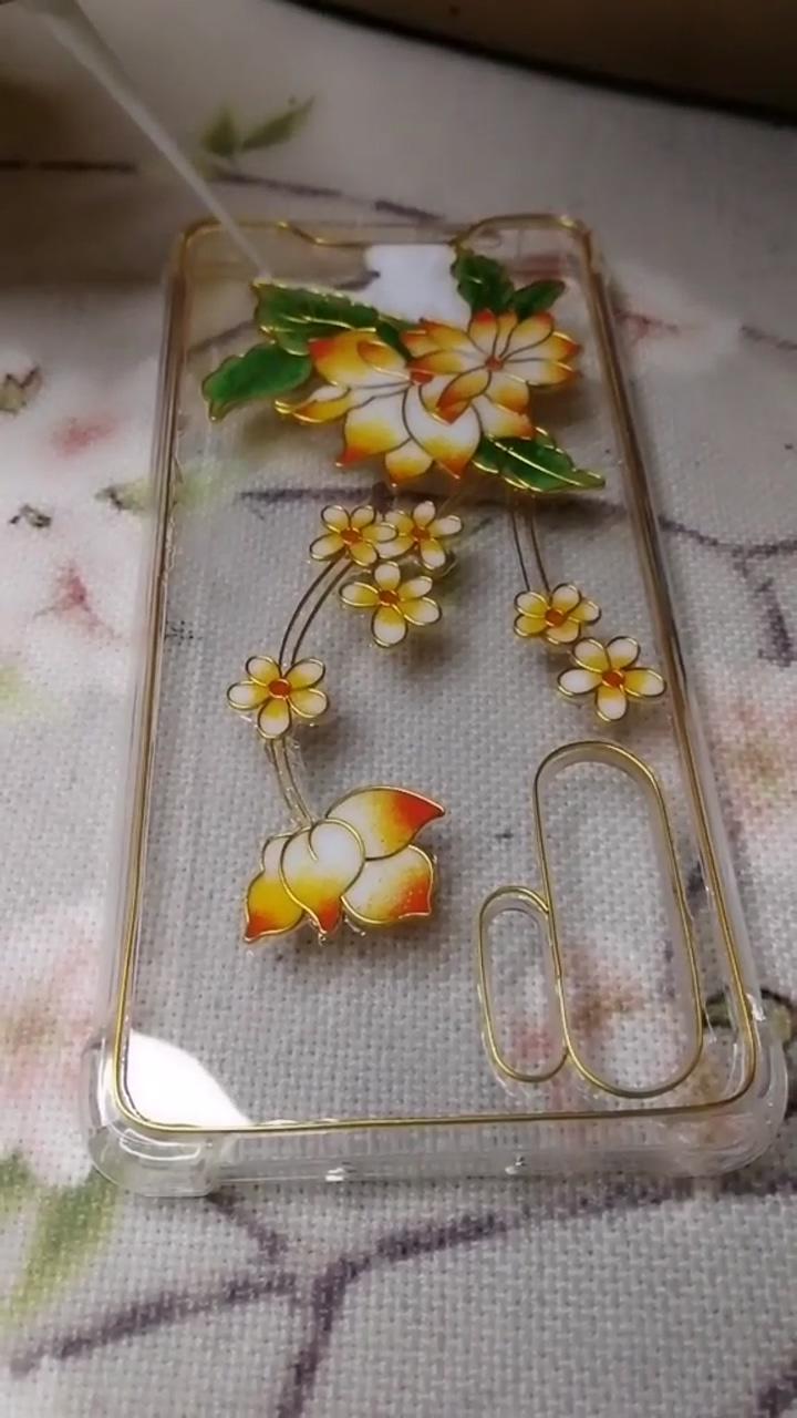 Handmade flower pattern mobile phone case; glass painting patterns