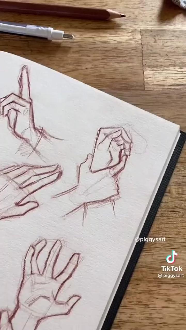 Hands drawing references; tutorial