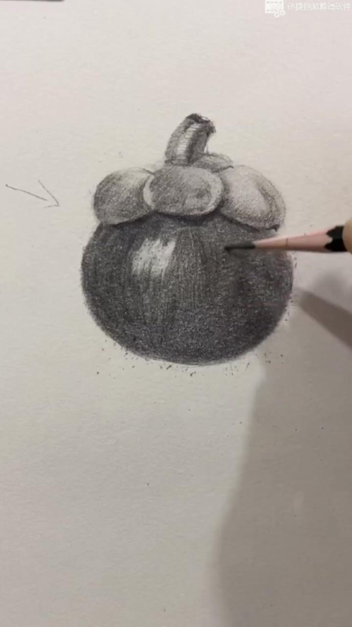 How to draw a mangosteen -suitable for sketching beginners | diy greeting card