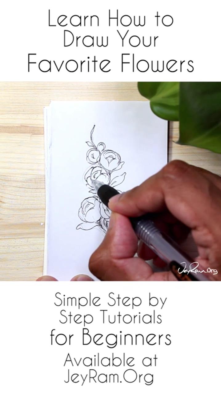 How to draw flowers : step by step guides for beginners |  littleheartcreates